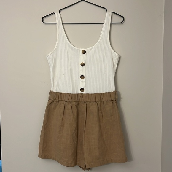 Sleeveless Cami Romper Colorblock Short Jumpsuit - Picture 4 of 10